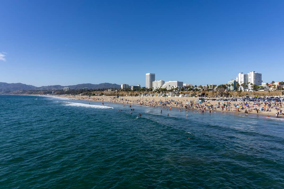 People enjoying the beach in Santa Monica, Los Angeles - Photography by Chay Kelly