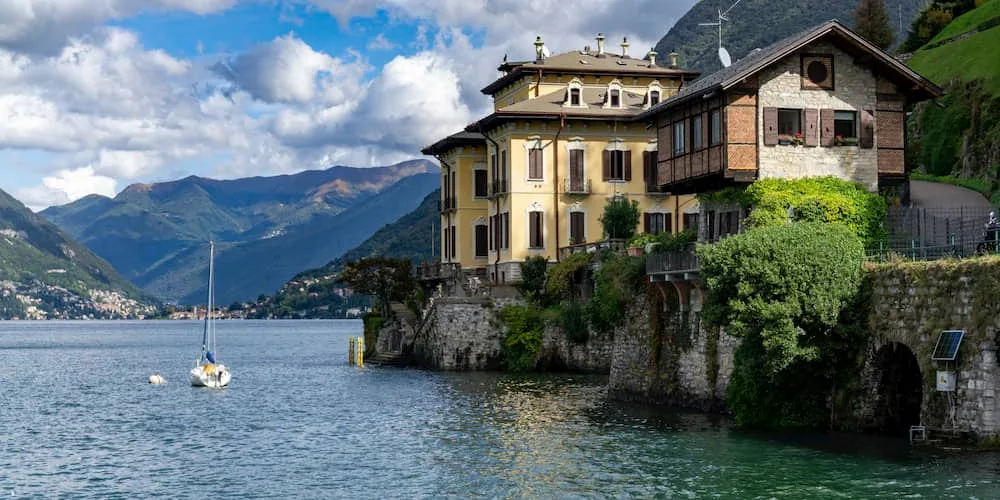 A photo of a house over Lake Como in Italy taken by Chay Kelly